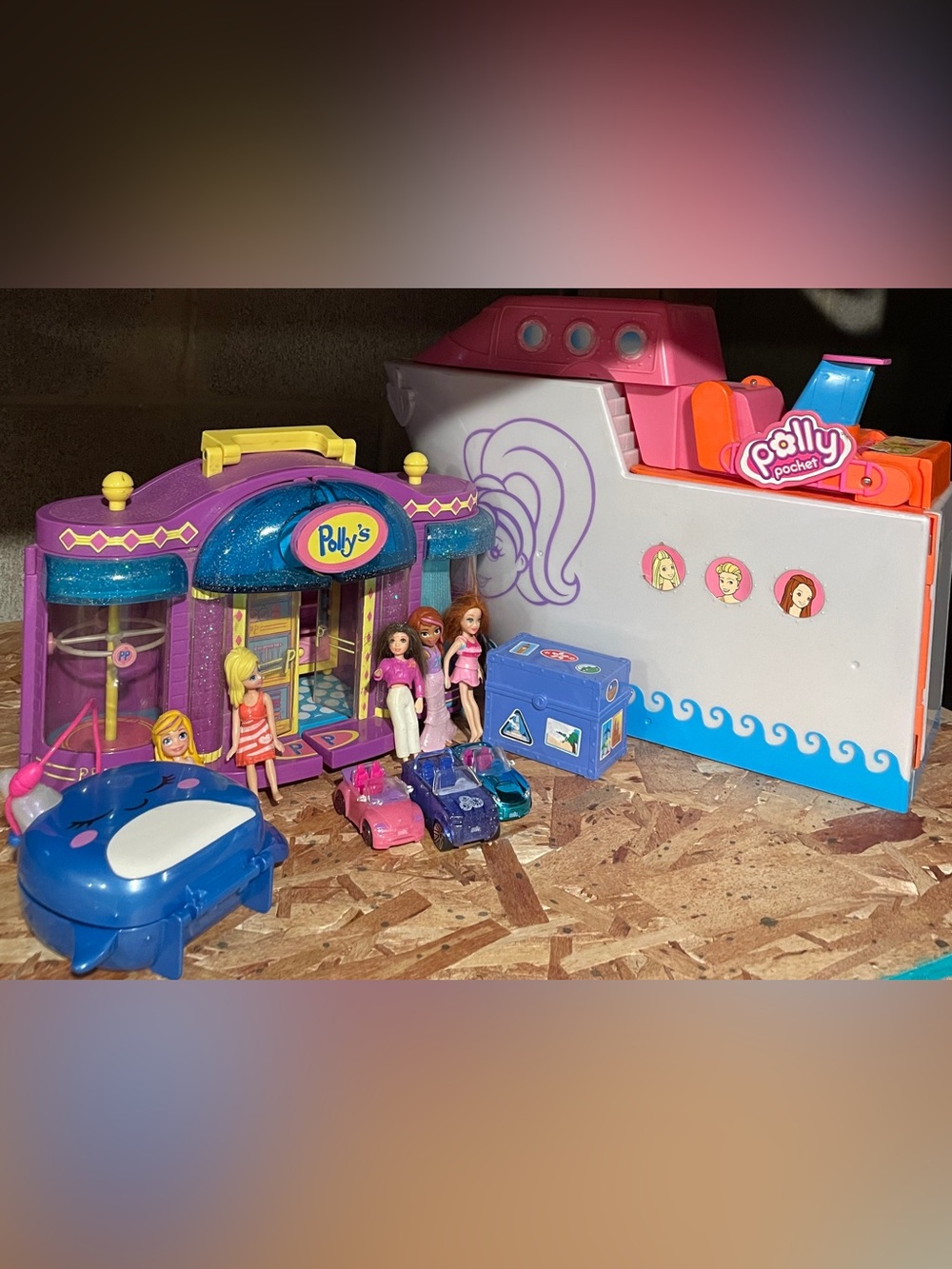 Vintage Polly Pocket Lot Ship, Fashion Boutique W/dolls & Accessories